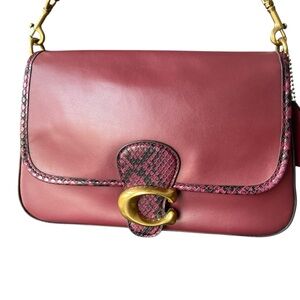Coach Burgundy and Pink Shoulder Bag
